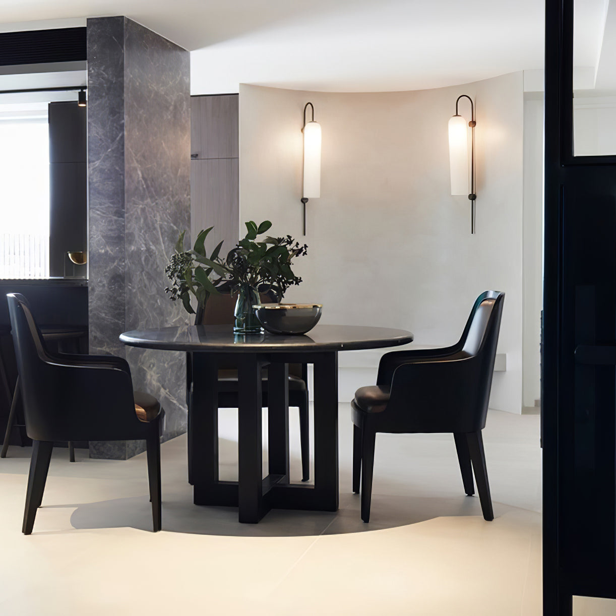 Modern Glass Wall Lamp Sconce - LED, Black & Gold Finish