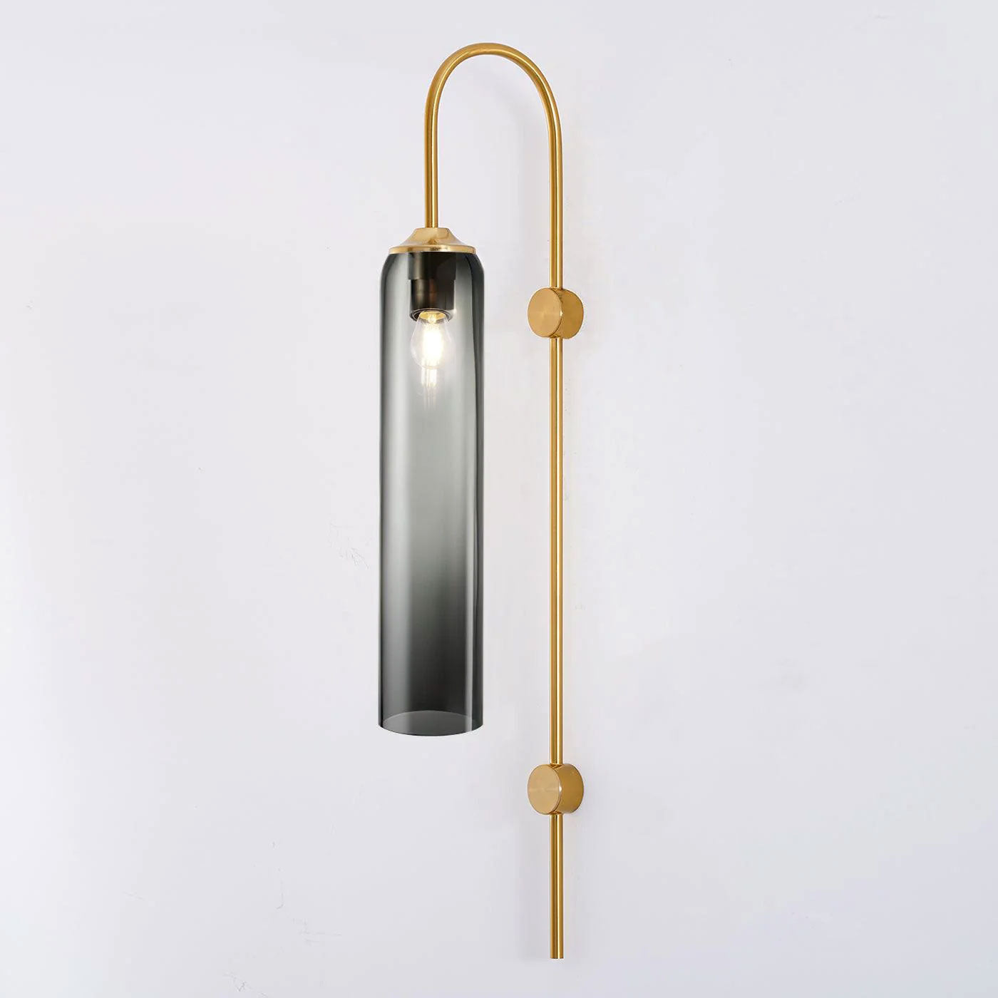 Modern Glass Wall Lamp Sconce - LED, Black & Gold Finish
