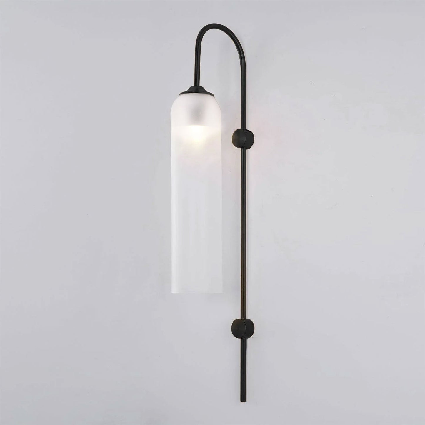 Modern Glass Wall Lamp Sconce - LED, Black & Gold Finish