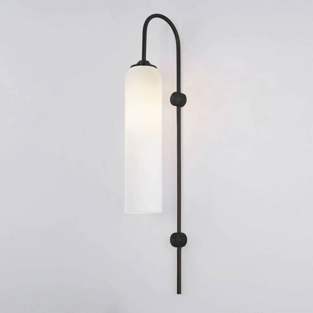 Modern Glass Wall Lamp Sconce - LED, Black & Gold Finish