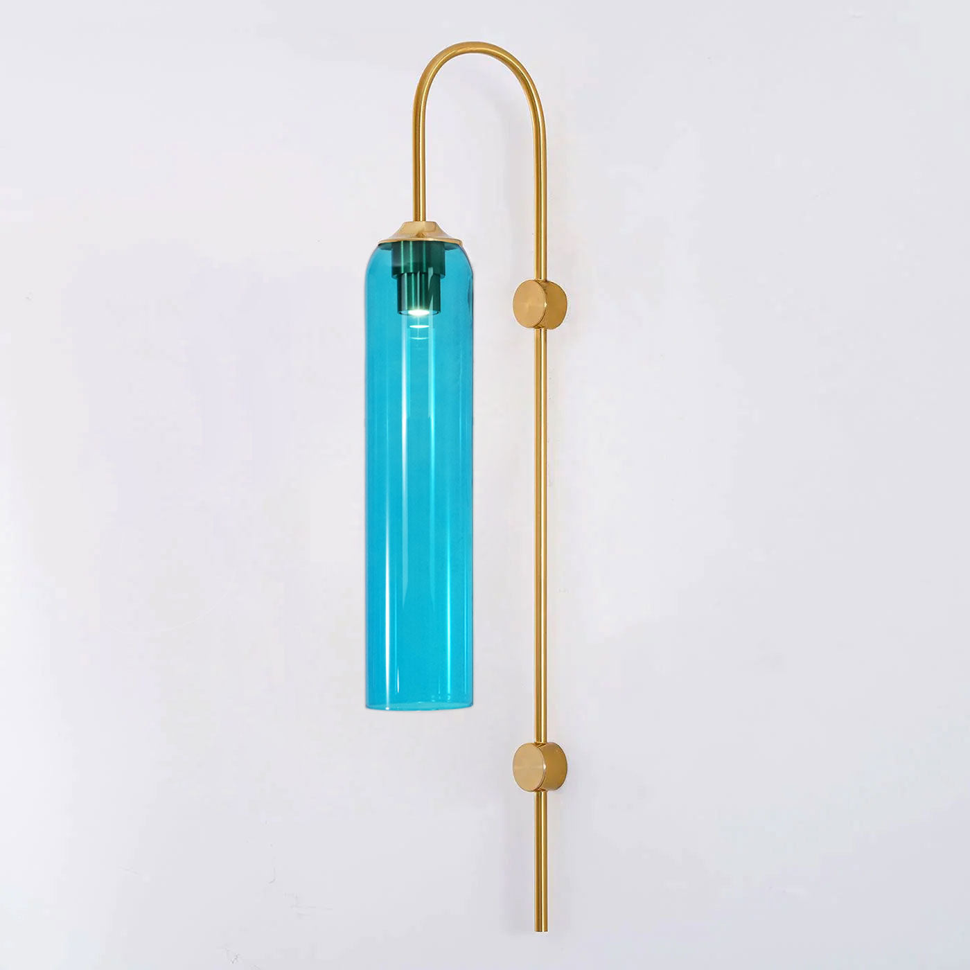 Modern Glass Wall Lamp Sconce - LED, Black & Gold Finish