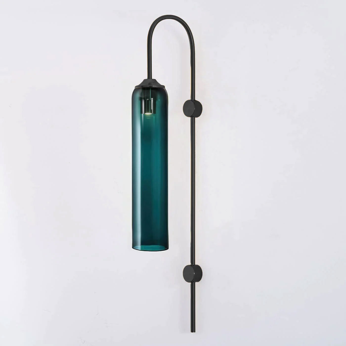 Modern Glass Wall Lamp Sconce - LED, Black & Gold Finish