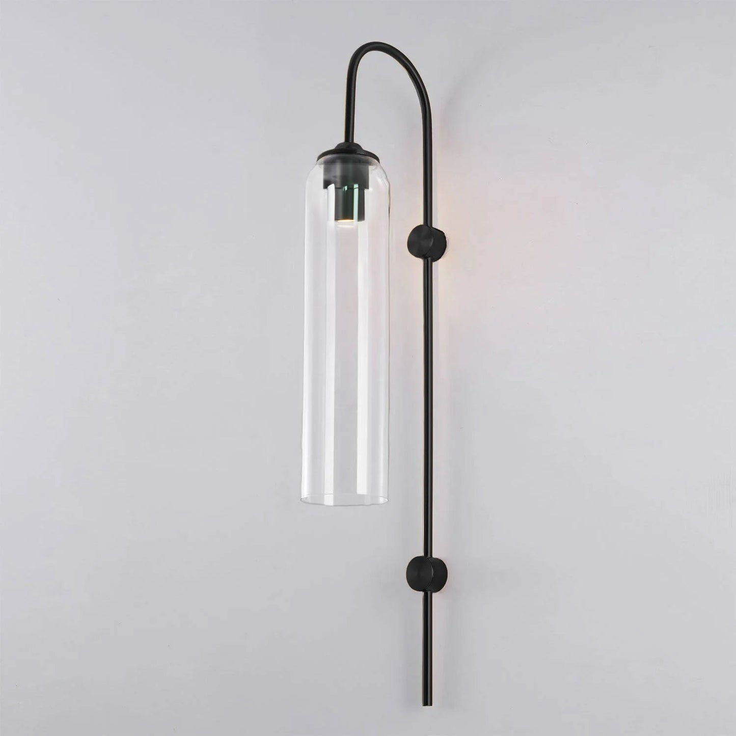 Modern Glass Wall Lamp Sconce - LED, Black & Gold Finish