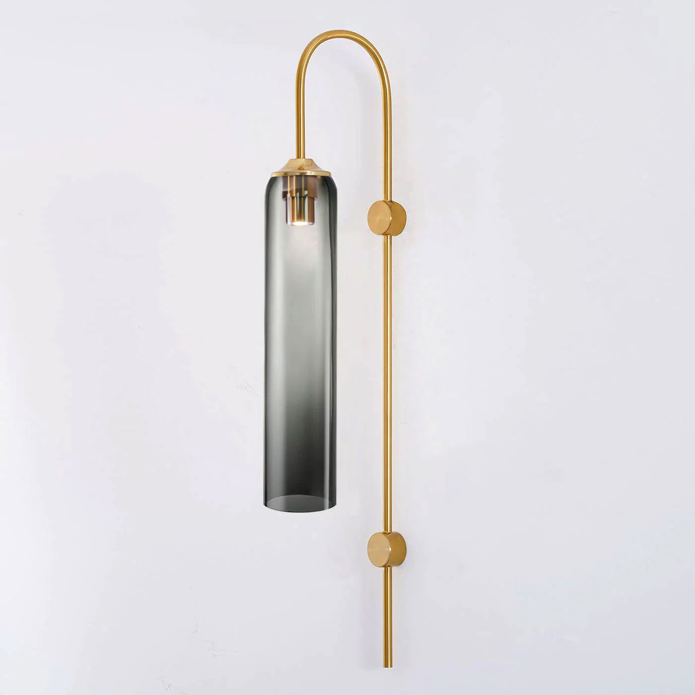 Modern Glass Wall Lamp Sconce - LED, Black & Gold Finish