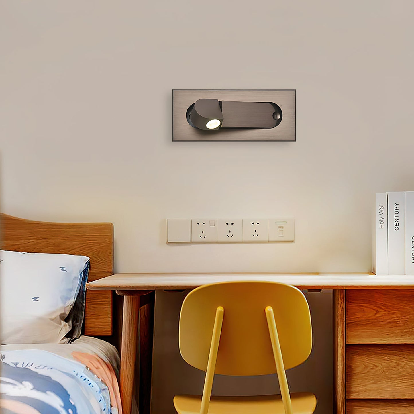 Modern LED Bedside Reading Light with Adjustable Head