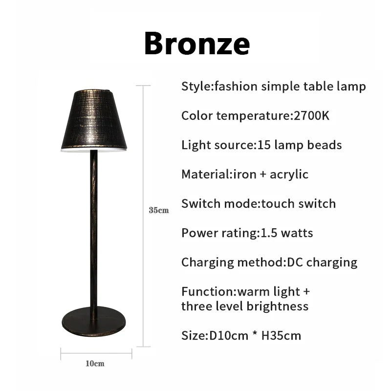 Wireless Desk Lamp - Modern, Rechargeable & Flexible