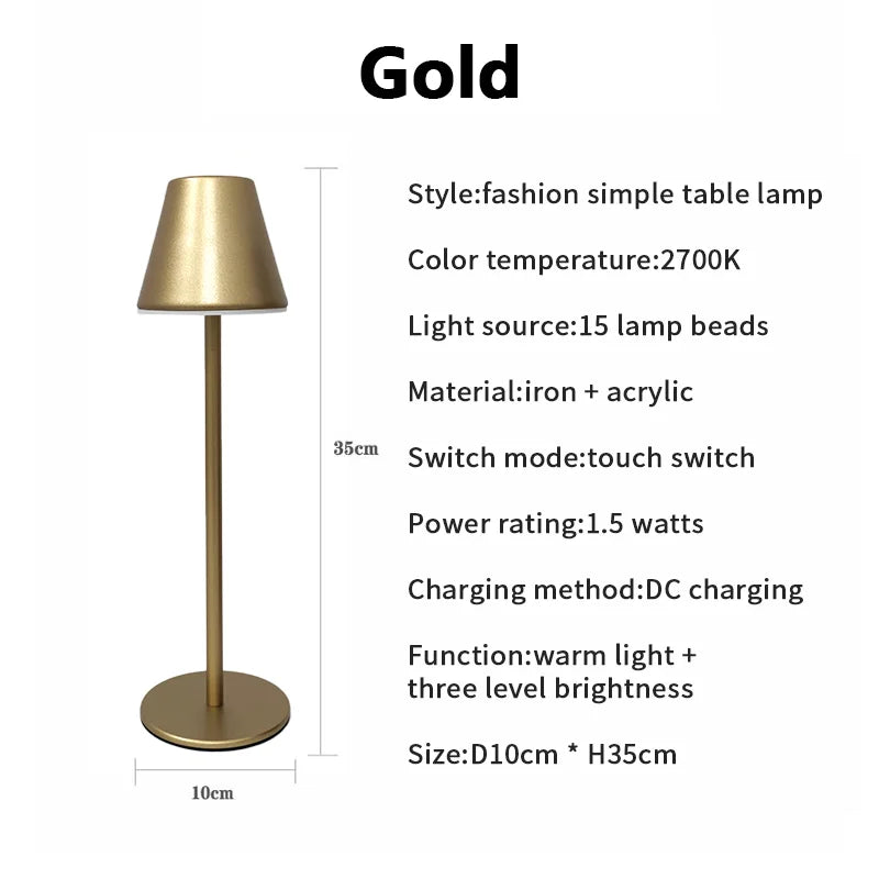 Wireless Desk Lamp - Modern, Rechargeable & Flexible