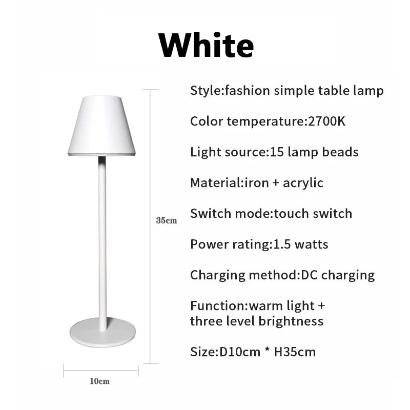 Wireless Desk Lamp - Modern, Rechargeable & Flexible