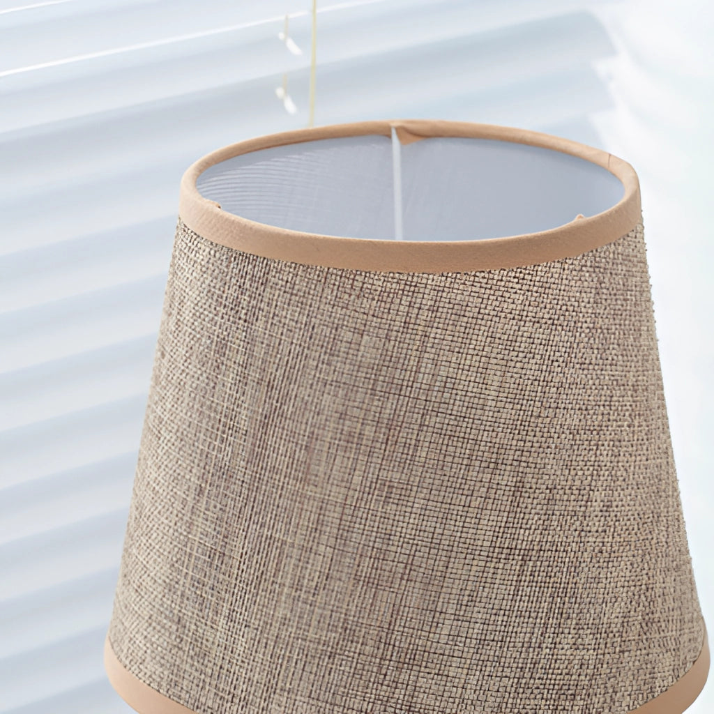 Modern Desk Lamp with Fabric Shade – LED Light for Bedroom, Office or Living Room