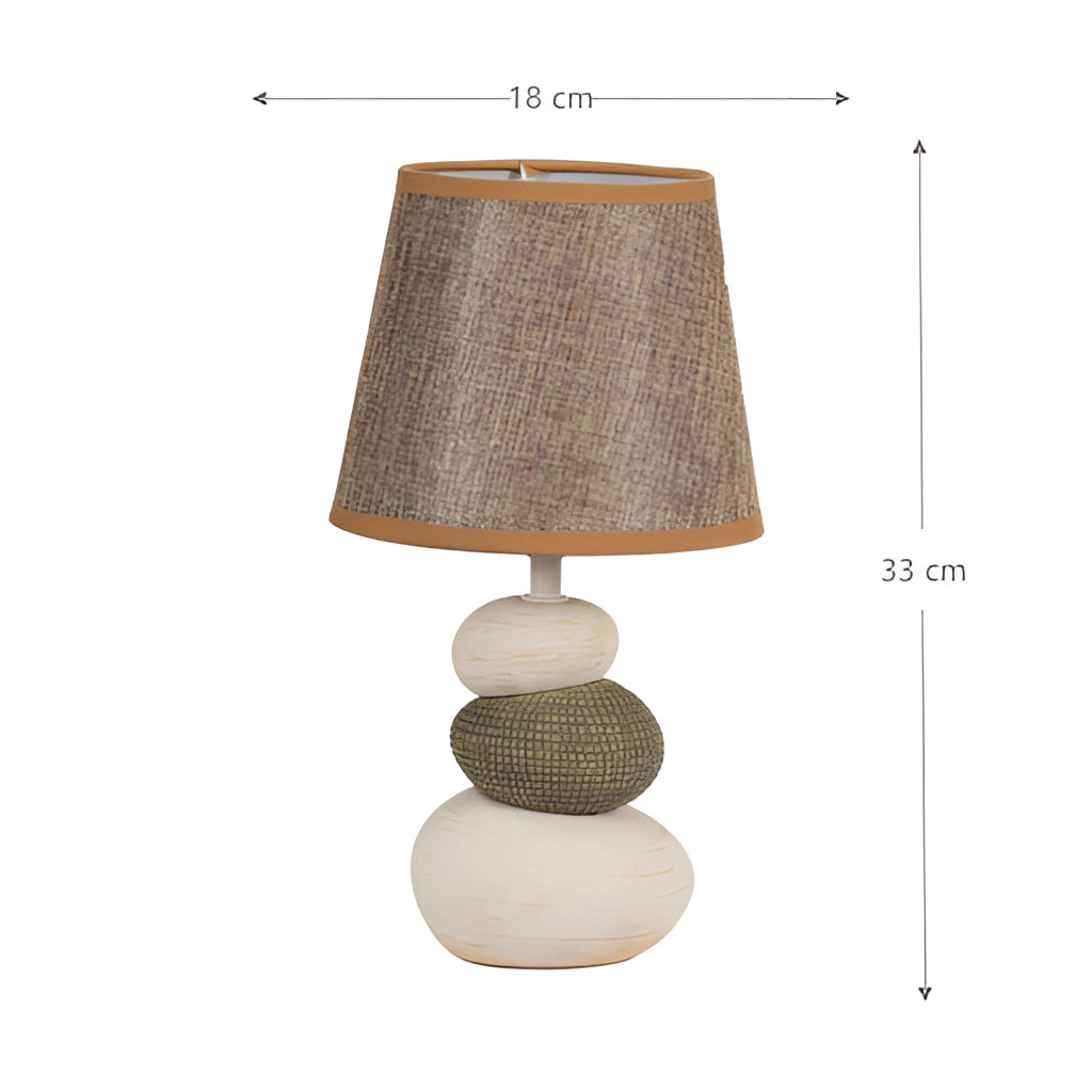 Modern Desk Lamp with Fabric Shade – LED Light for Bedroom, Office or Living Room