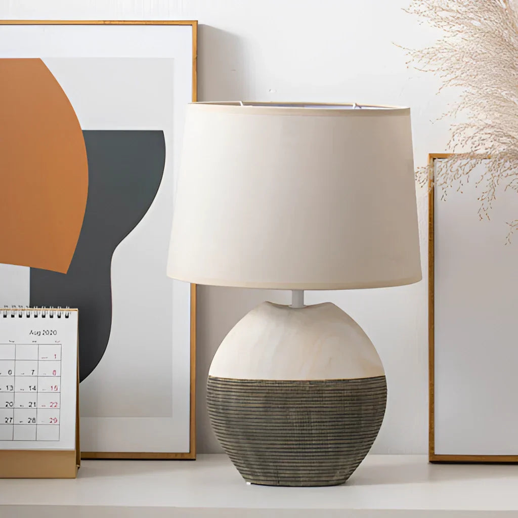 Modern Table Lamp with Shade – Rechargeable LED Light for Living Room or Bedroom