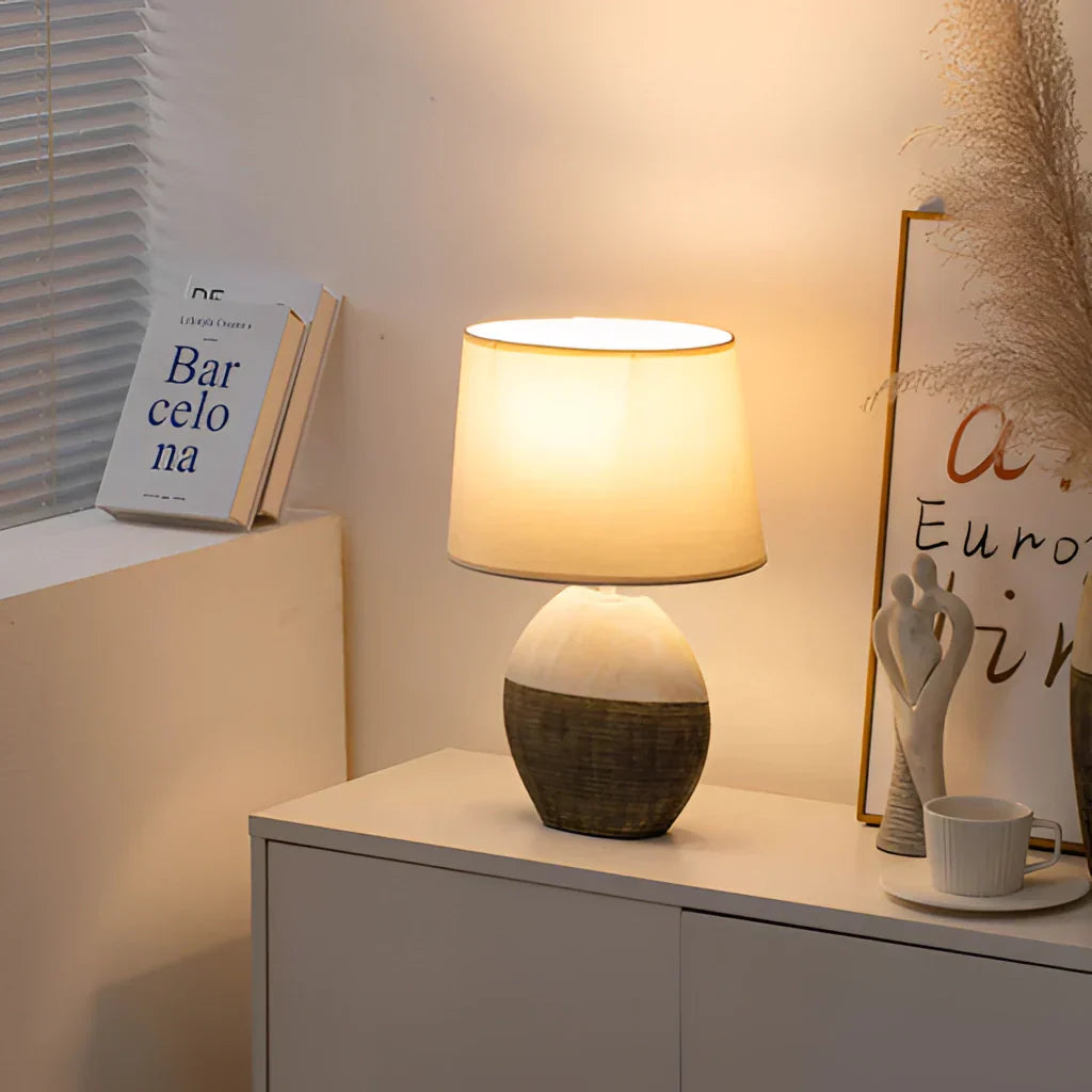 Modern Table Lamp with Shade – Rechargeable LED Light for Living Room or Bedroom