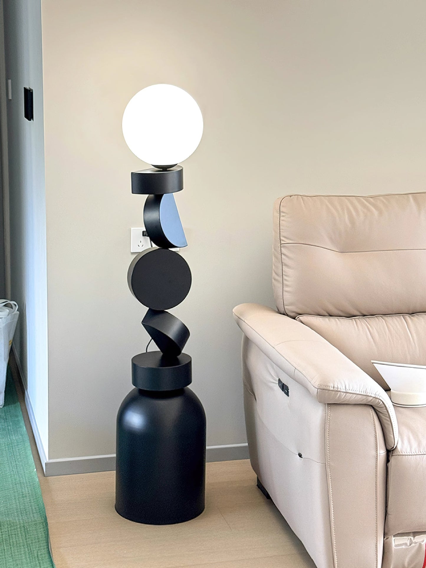 Monolith Cube Floor Lamp with LED Light and Dimmable Switch