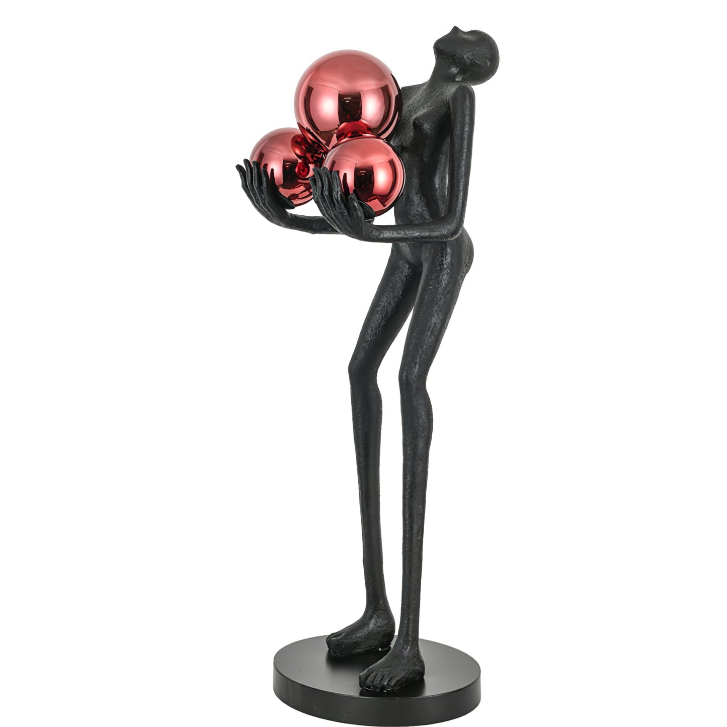 Moonlit Guardian Floor Lamp with LED Light - Black Decor