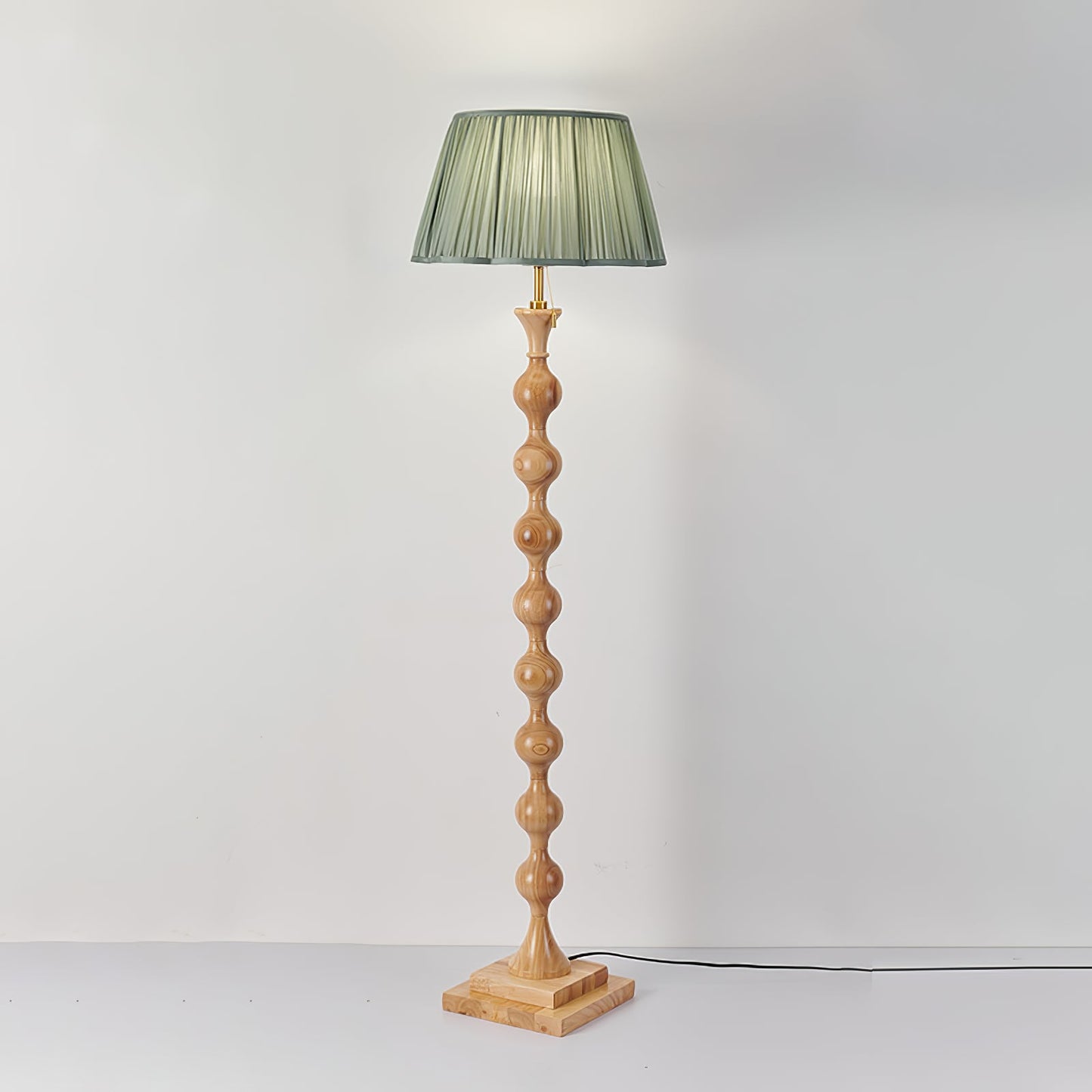 Artemisia Floor Lamp with Sculptural Black Base and White Shade