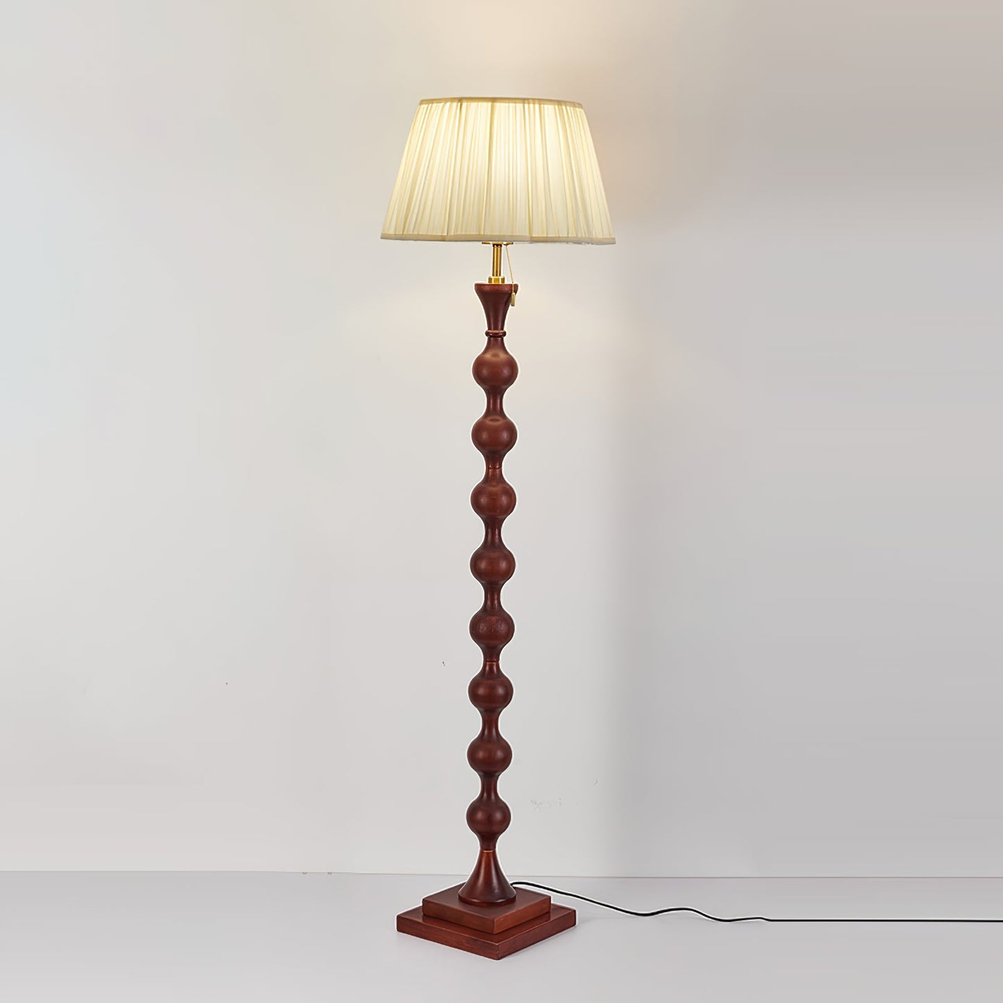 Artemisia Floor Lamp with Sculptural Black Base and White Shade