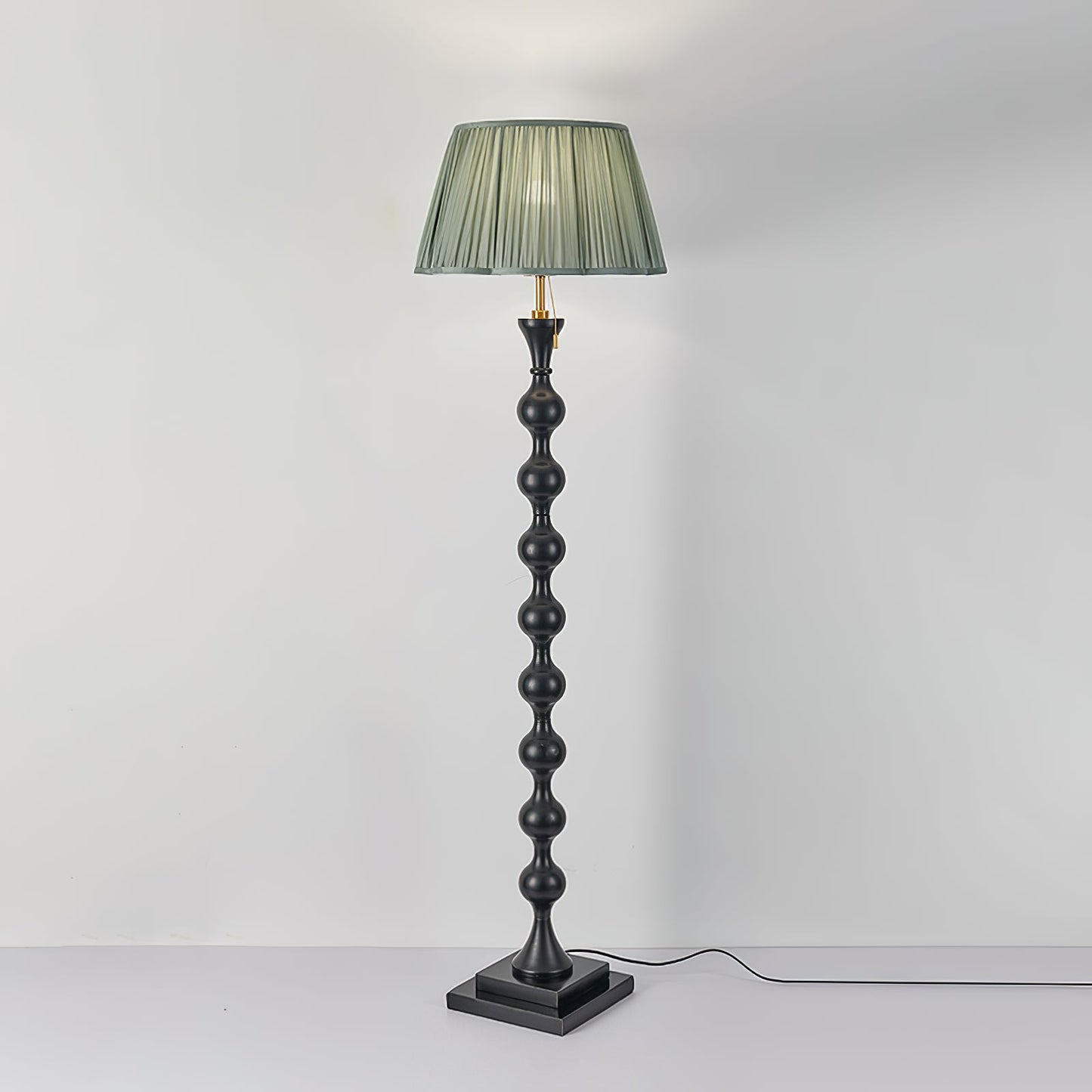 Artemisia Floor Lamp with Sculptural Black Base and White Shade