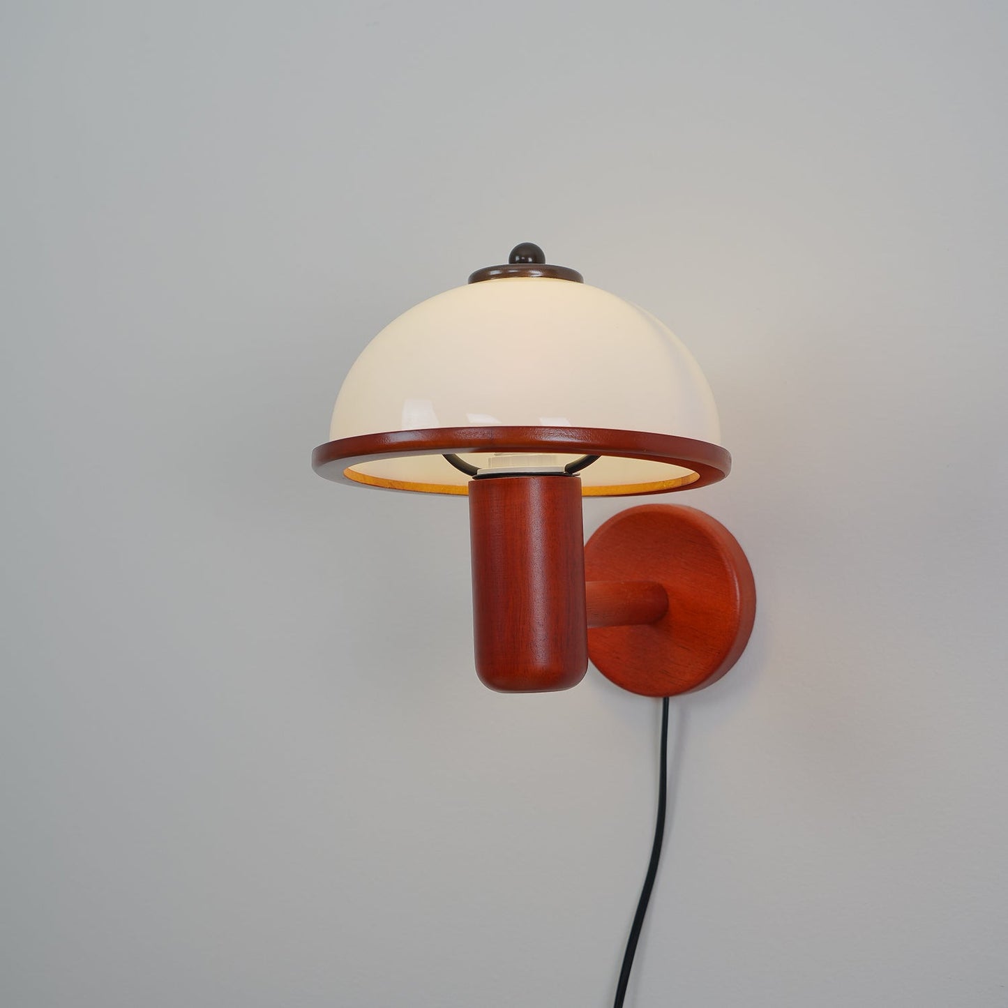 Mushroom Wood Wall Lamp with LED Shade - Indoor Lighting