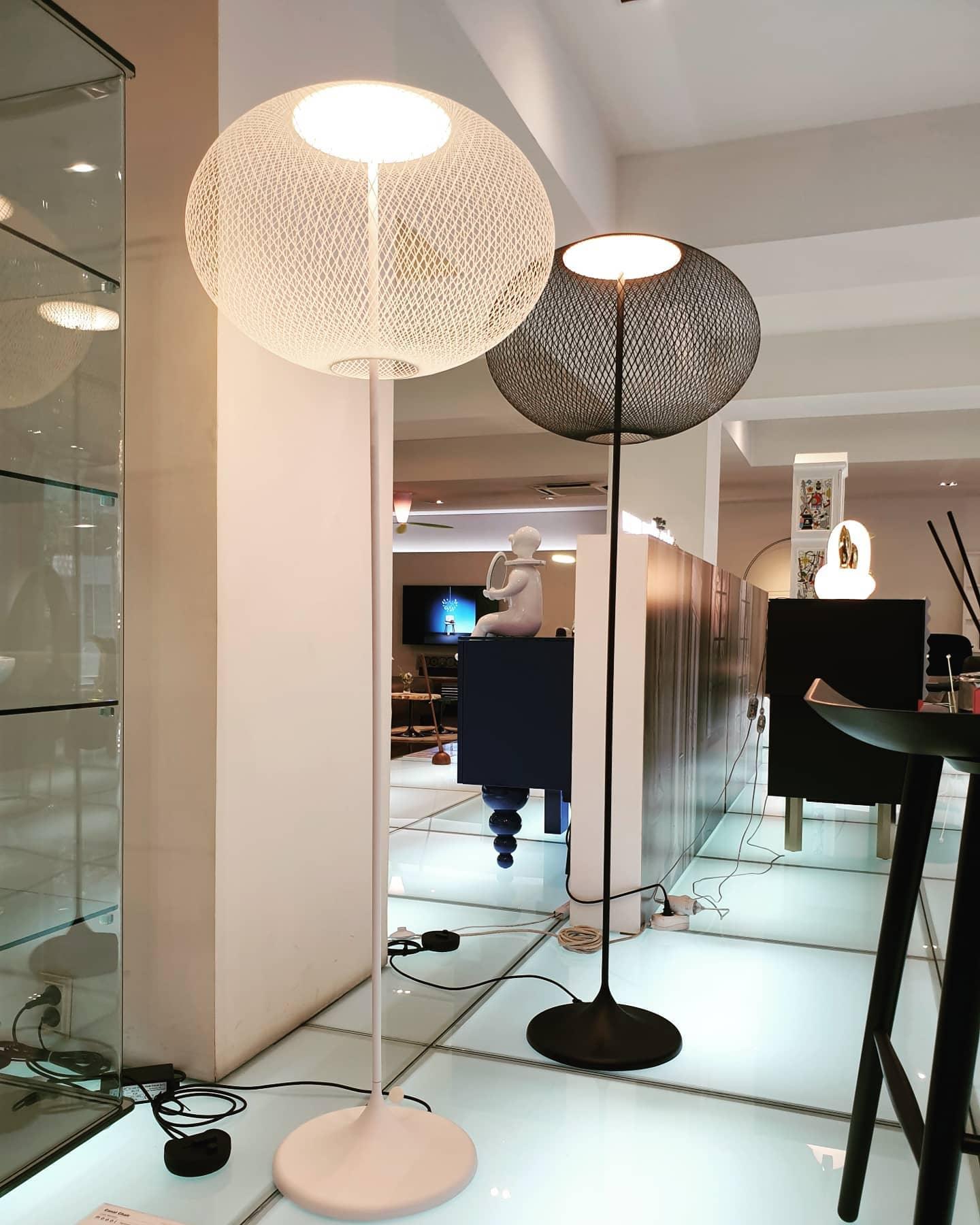 Metallic Meshwork Floor Lamp with Integrated LED Light