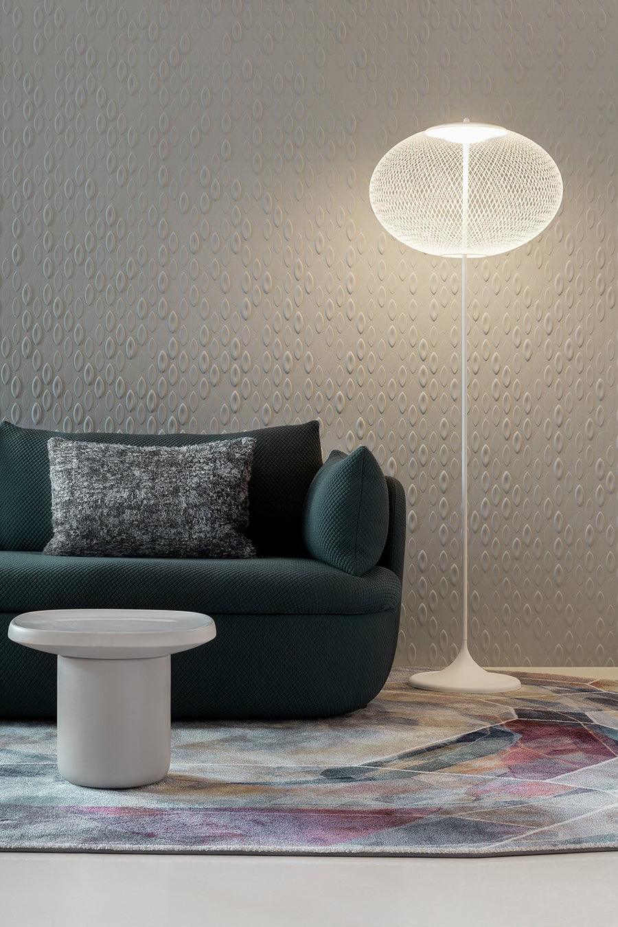 Metallic Meshwork Floor Lamp with Integrated LED Light