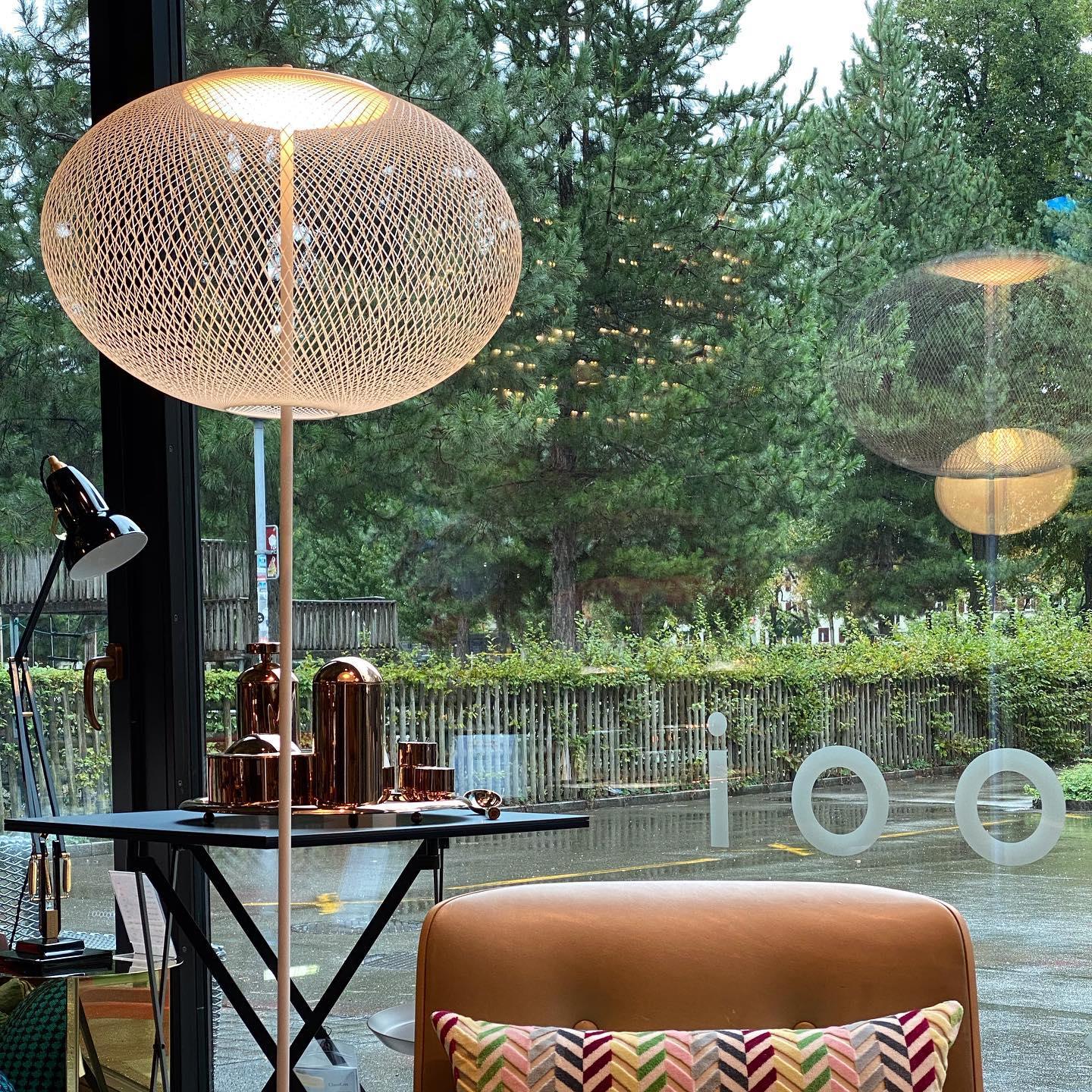 Metallic Meshwork Floor Lamp with Integrated LED Light
