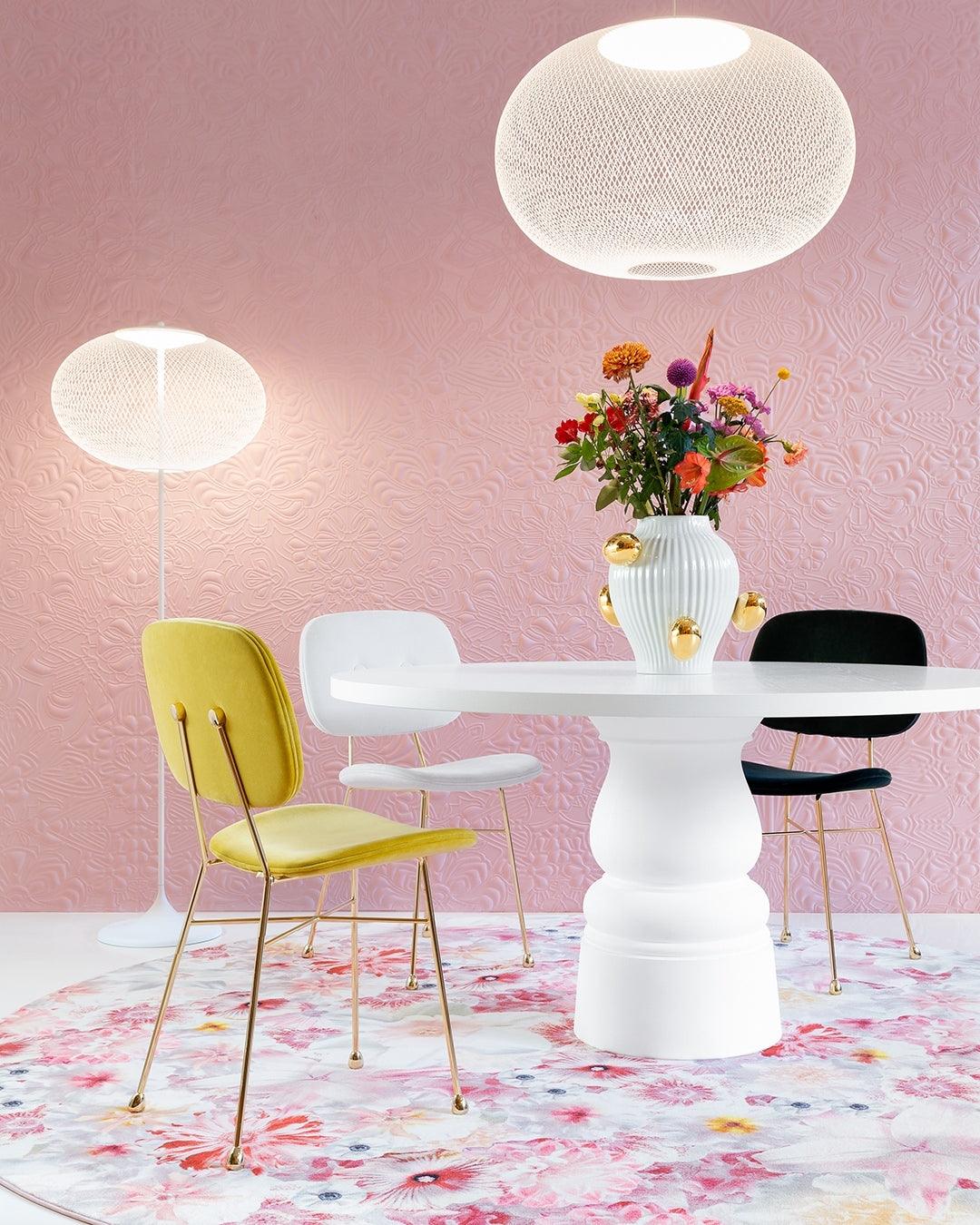 Metallic Meshwork Floor Lamp with Integrated LED Light