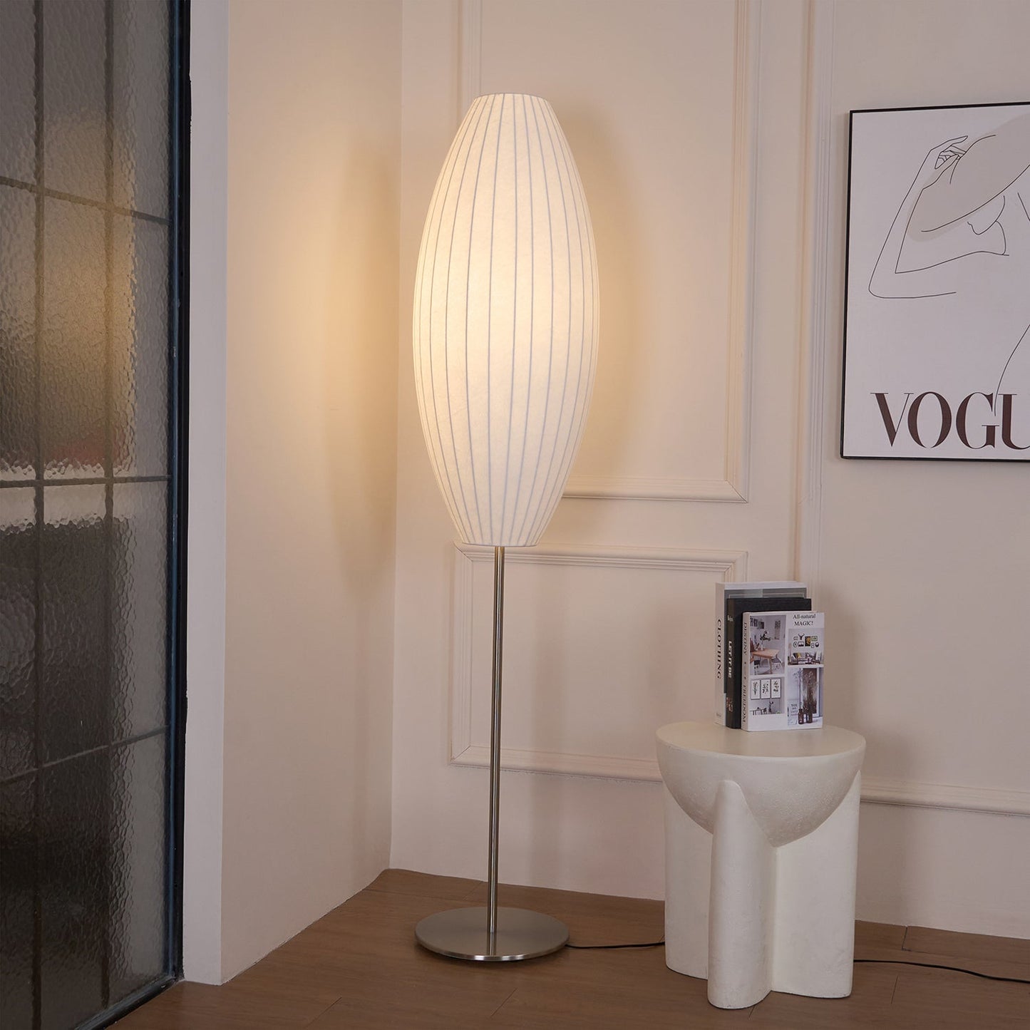 Nelson Floor Lamp - Elegant LED Indoor Lighting, Chrome Finish