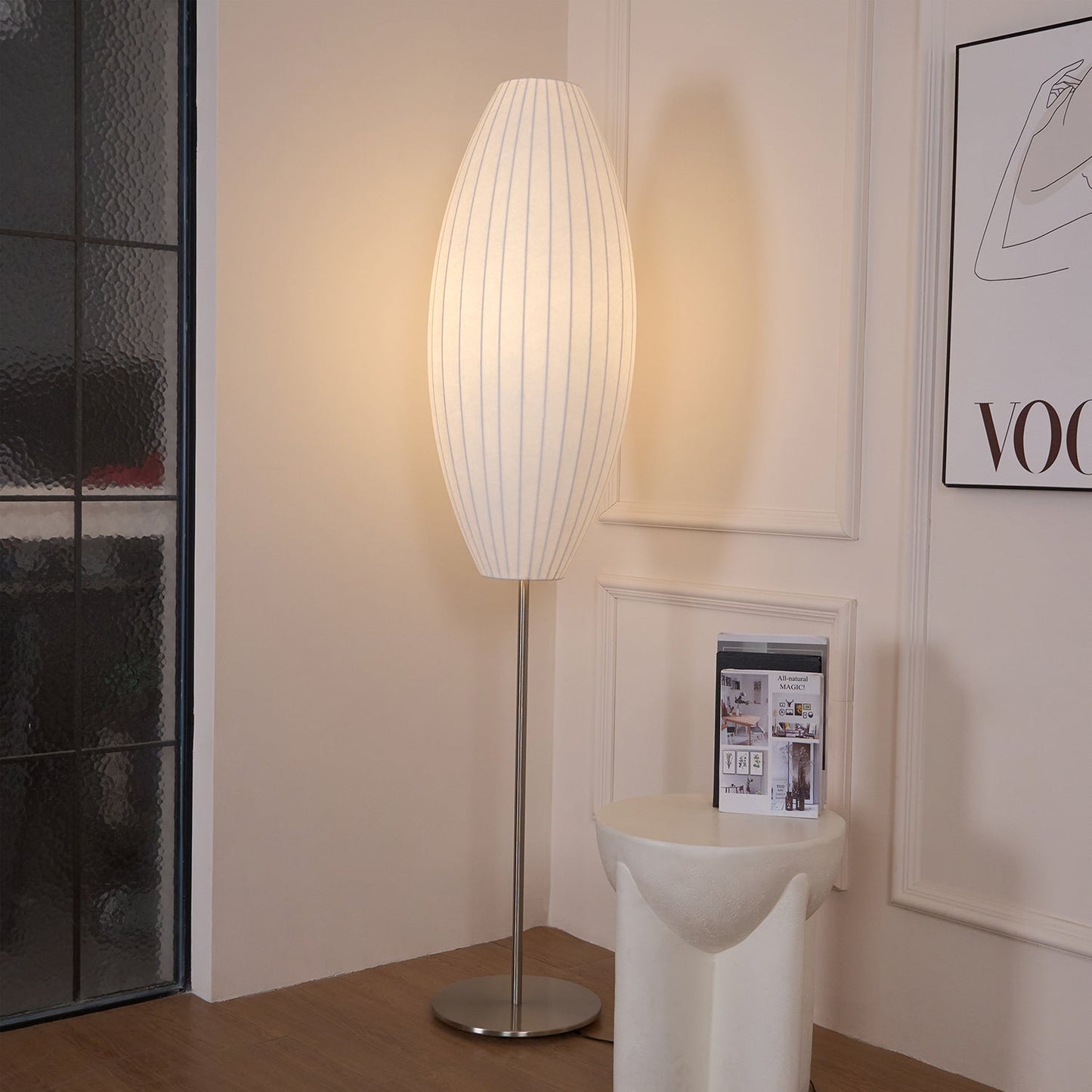 Nelson Floor Lamp - Elegant LED Indoor Lighting, Chrome Finish
