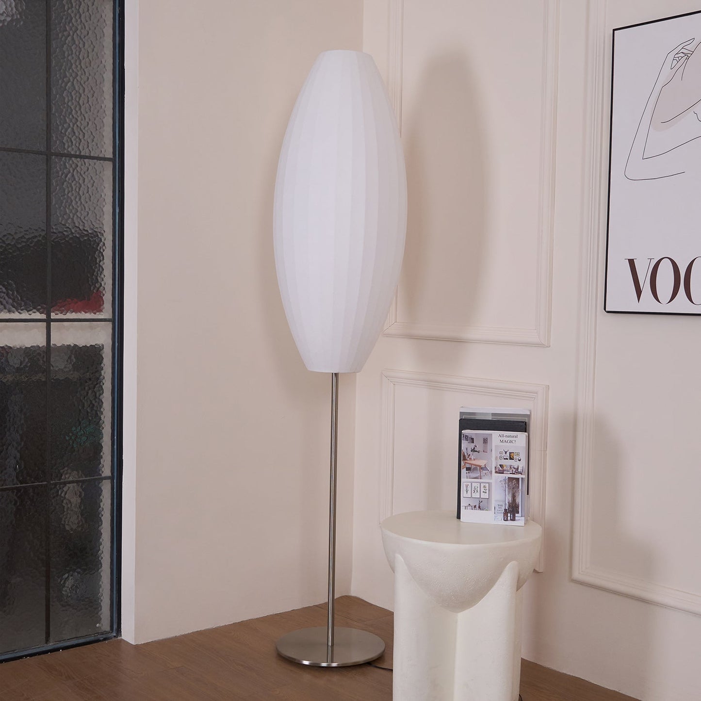 Nelson Floor Lamp - Elegant LED Indoor Lighting, Chrome Finish