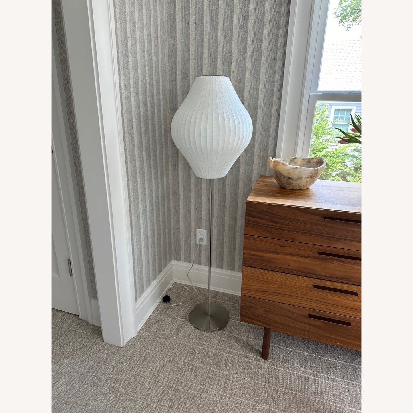 Nelson Floor Lamp - Elegant LED Indoor Lighting, Chrome Finish