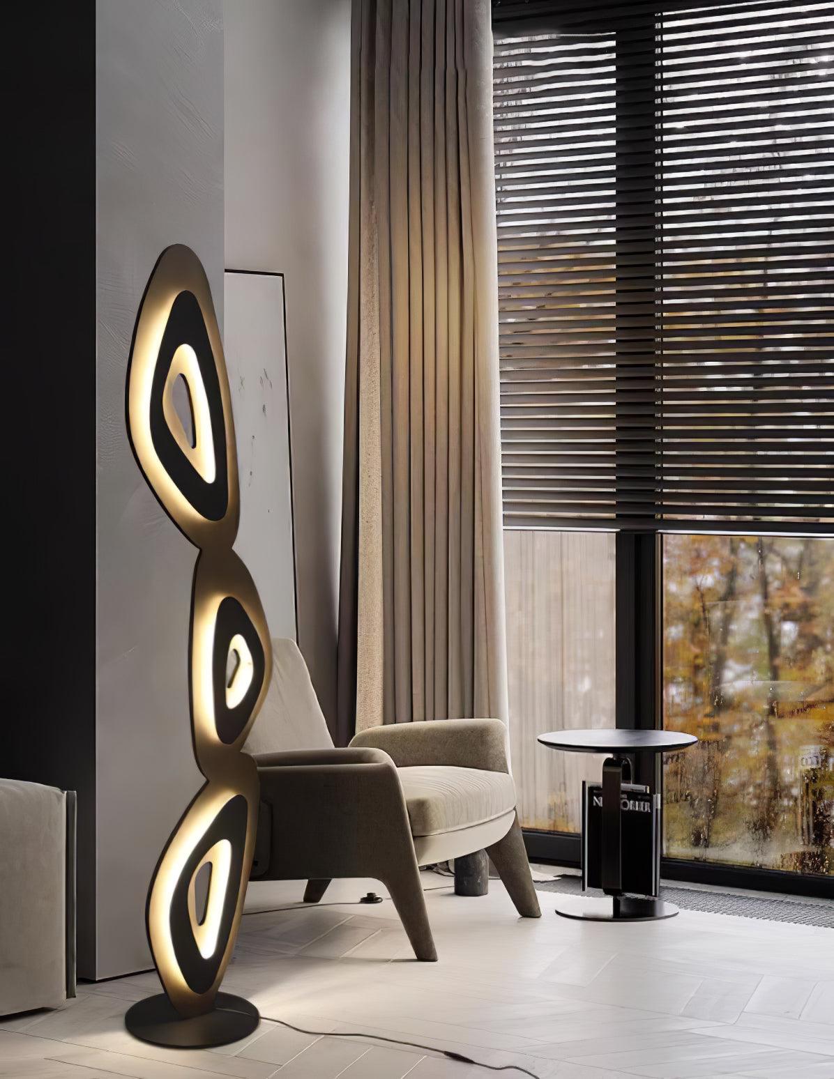 Nevis Floor Lamp - Modern LED Design with Black Shade