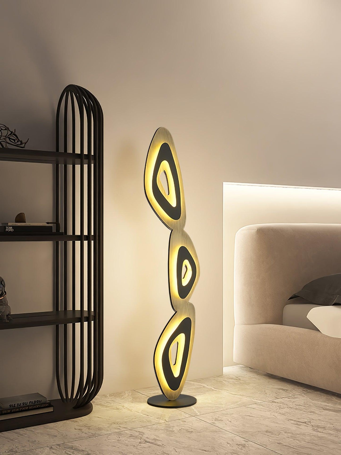 Nevis Floor Lamp - Modern LED Design with Black Shade