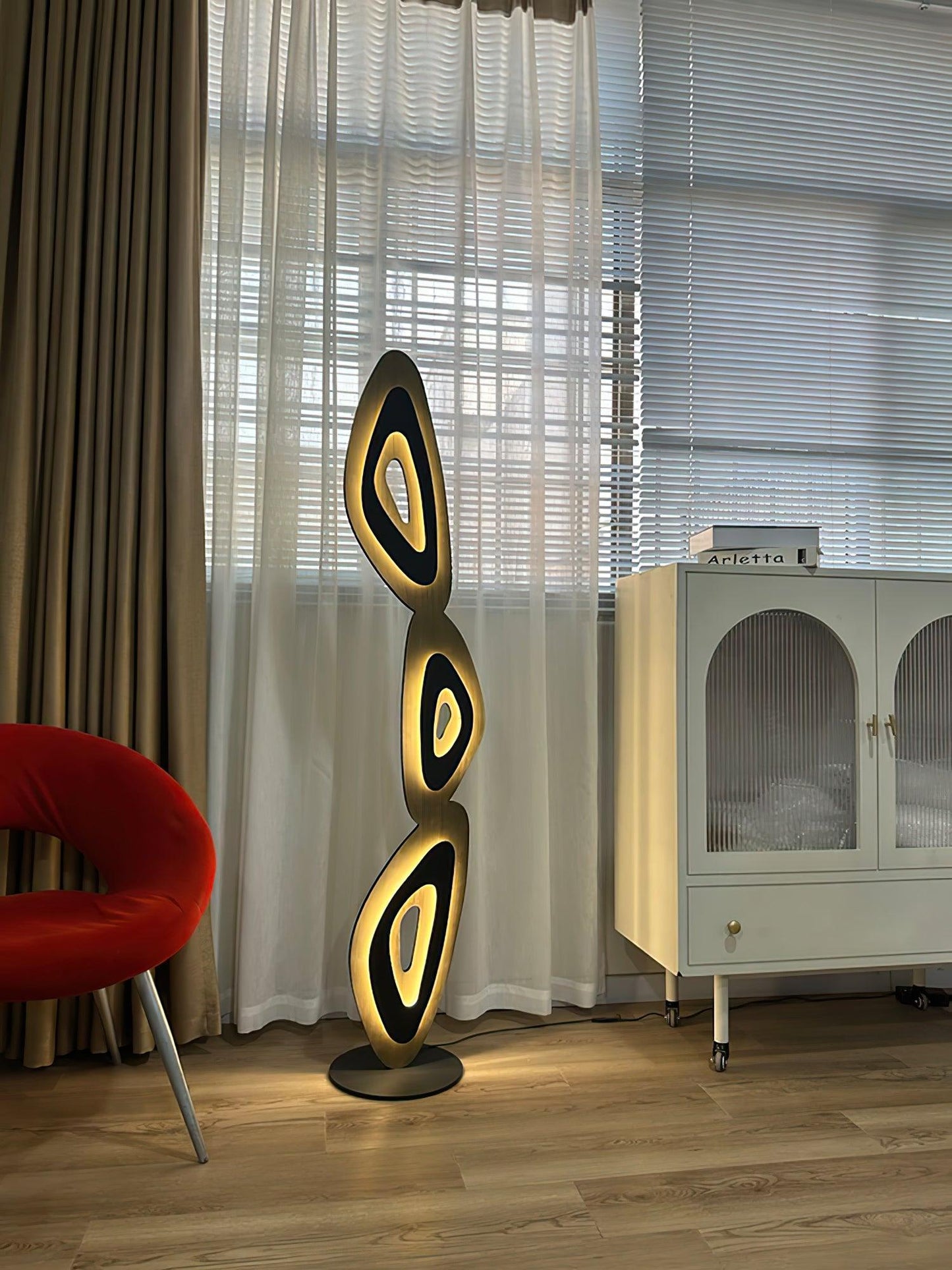 Nevis Floor Lamp - Modern LED Design with Black Shade