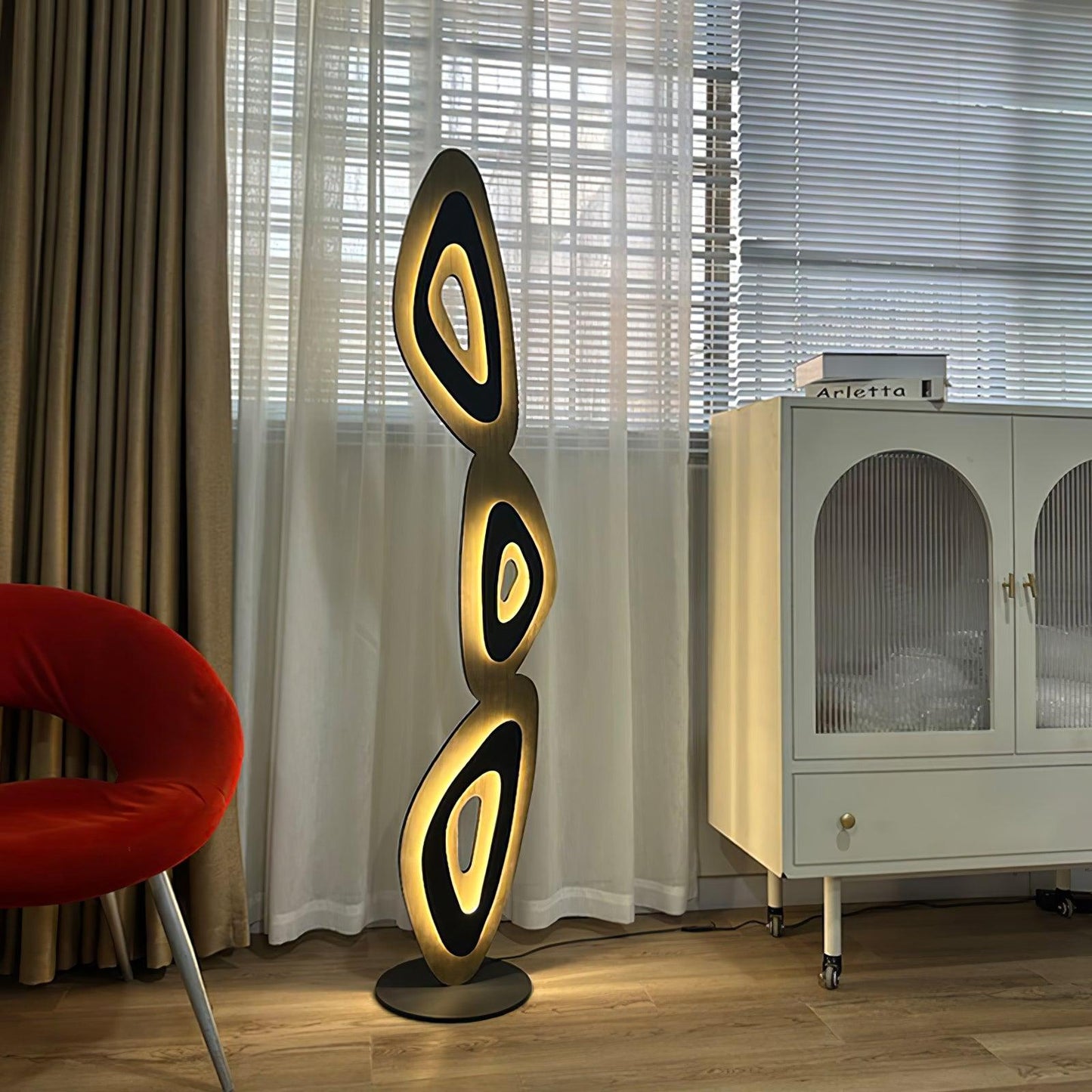 Nevis Floor Lamp - Modern LED Design with Black Shade