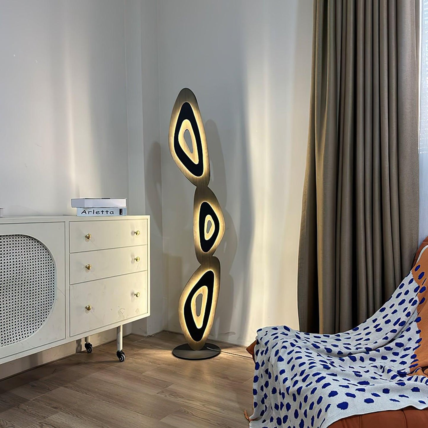 Nevis Floor Lamp - Modern LED Design with Black Shade