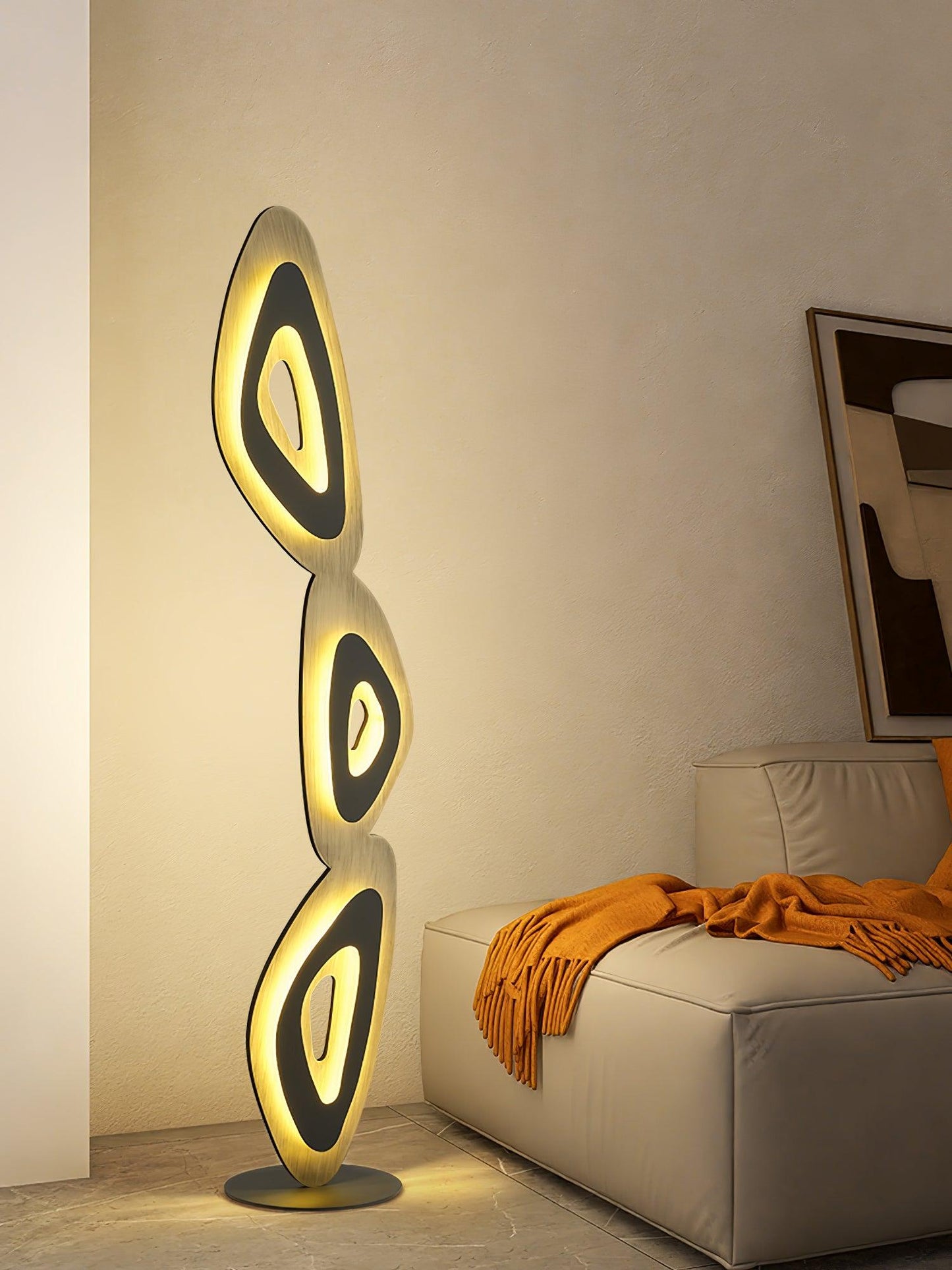Nevis Floor Lamp - Modern LED Design with Black Shade