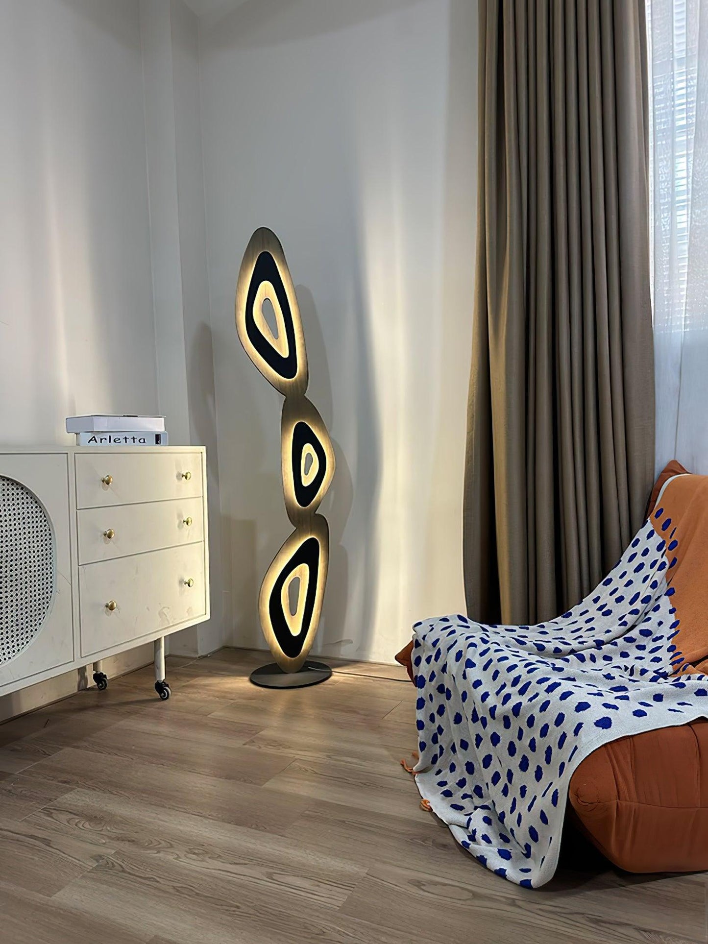 Nevis Floor Lamp - Modern LED Design with Black Shade