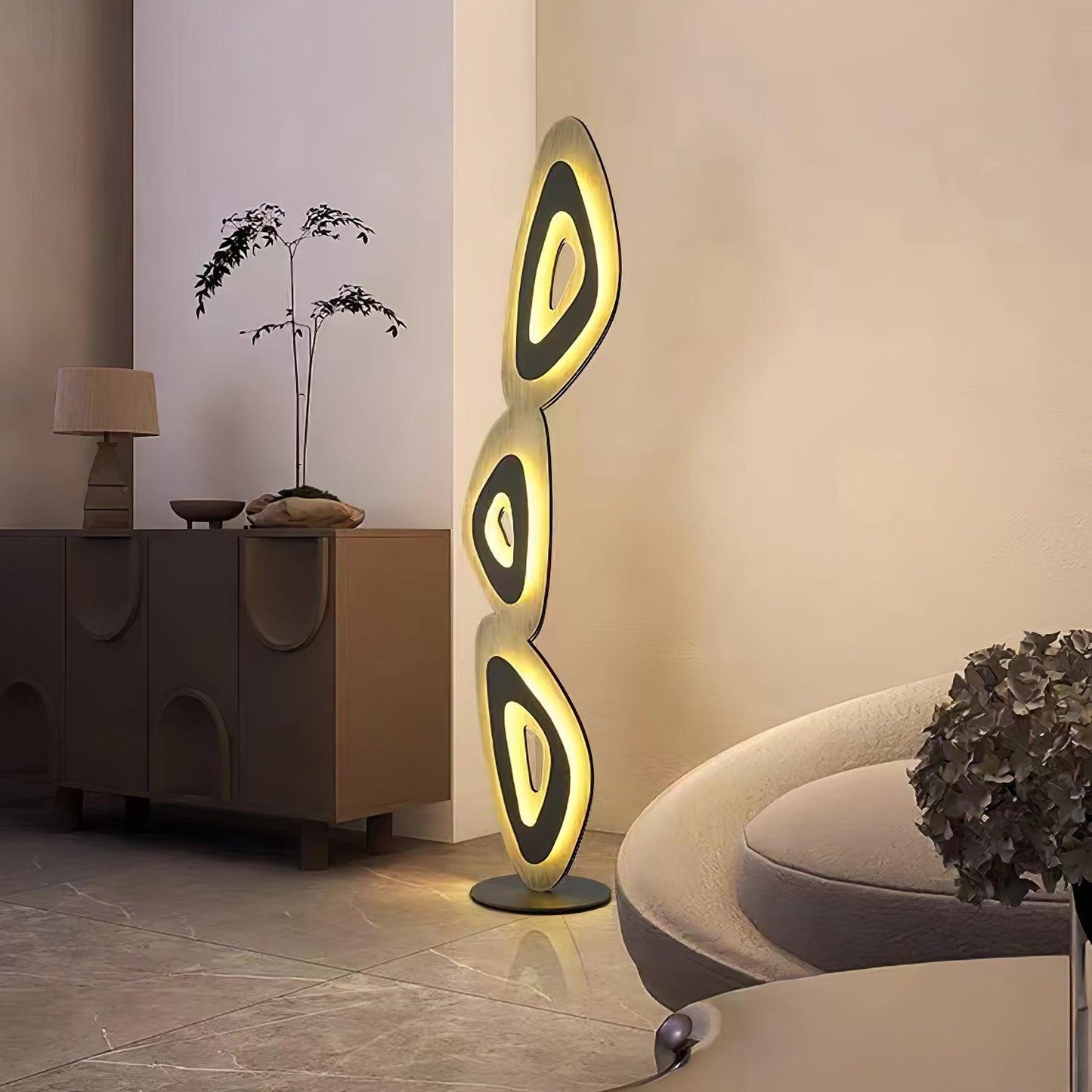 Nevis Floor Lamp - Modern LED Design with Black Shade