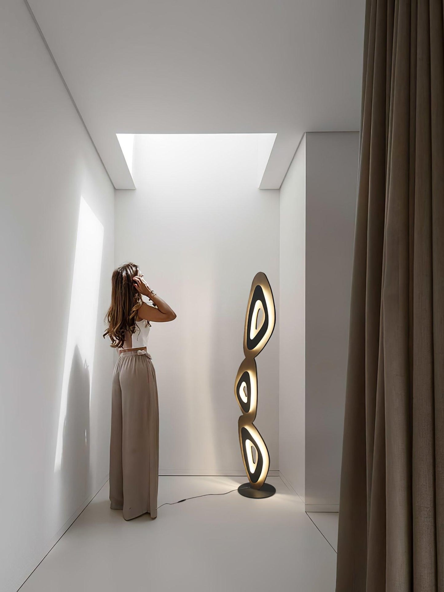 Nevis Floor Lamp - Modern LED Design with Black Shade
