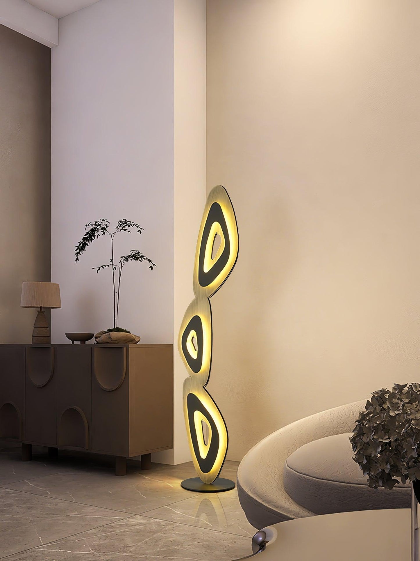 Nevis Floor Lamp - Modern LED Design with Black Shade