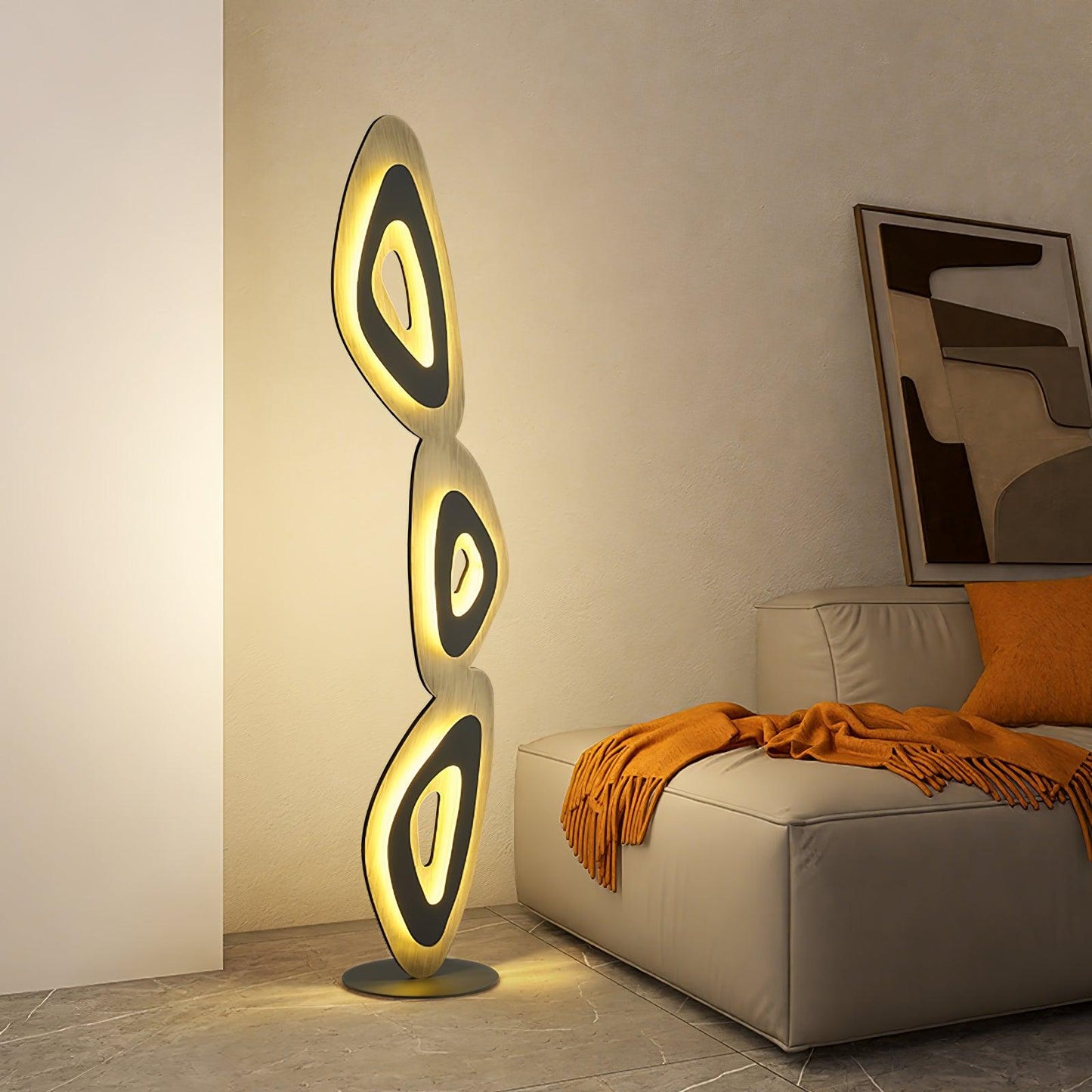 Nevis Floor Lamp - Modern LED Design with Black Shade
