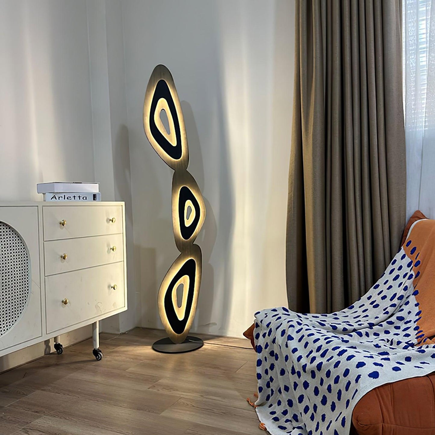 Nevis Floor Lamp - Modern LED Design with Black Shade