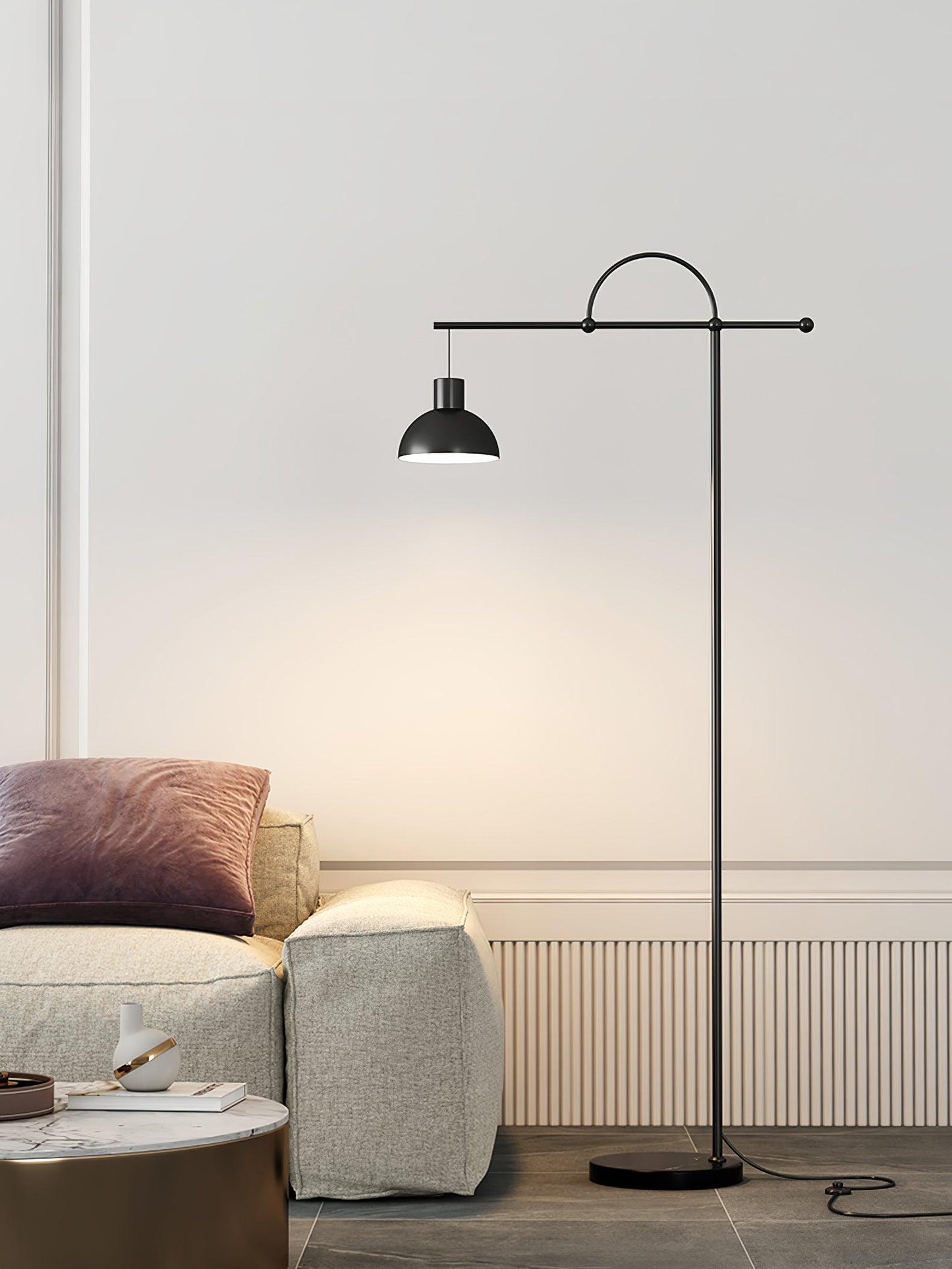 Nidal Floor Lamp - Modern LED Indoor Lighting - Black Gold
