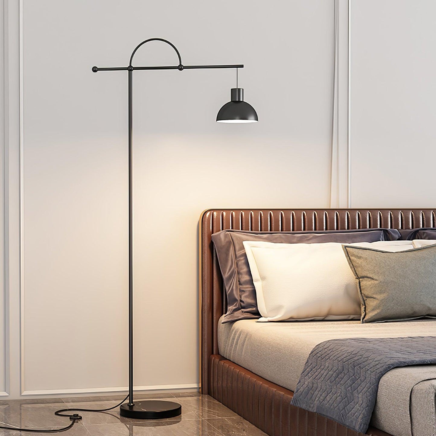 Nidal Floor Lamp - Modern LED Indoor Lighting - Black Gold