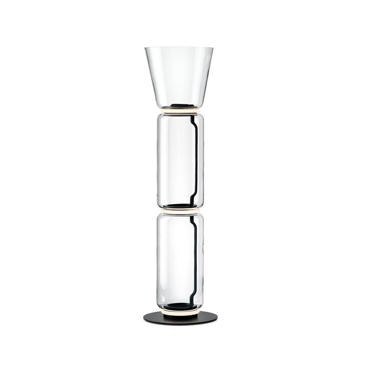 Bamboo Glass Floor Lamp with Integrated LED Light, Stylish Design