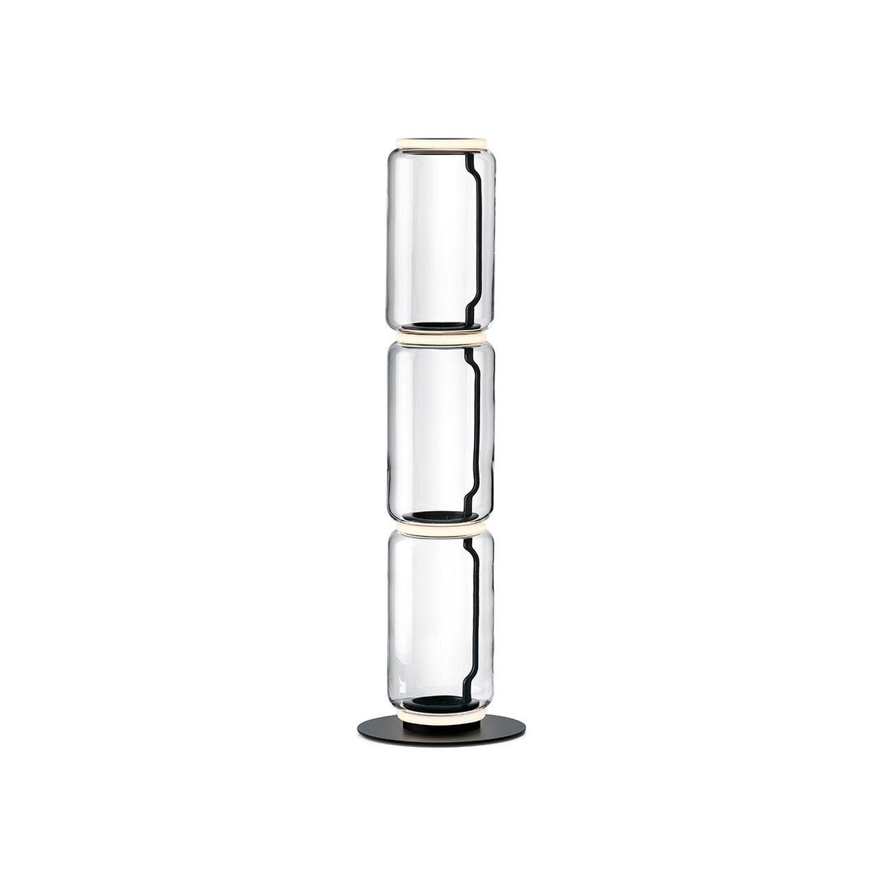 Bamboo Glass Floor Lamp with Integrated LED Light, Stylish Design