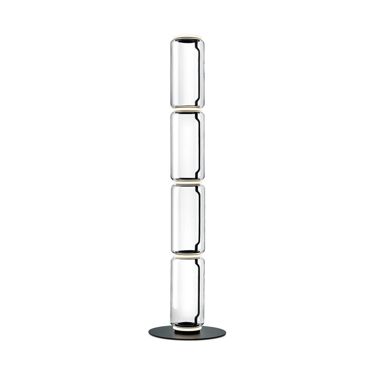 Bamboo Glass Floor Lamp with Integrated LED Light, Stylish Design