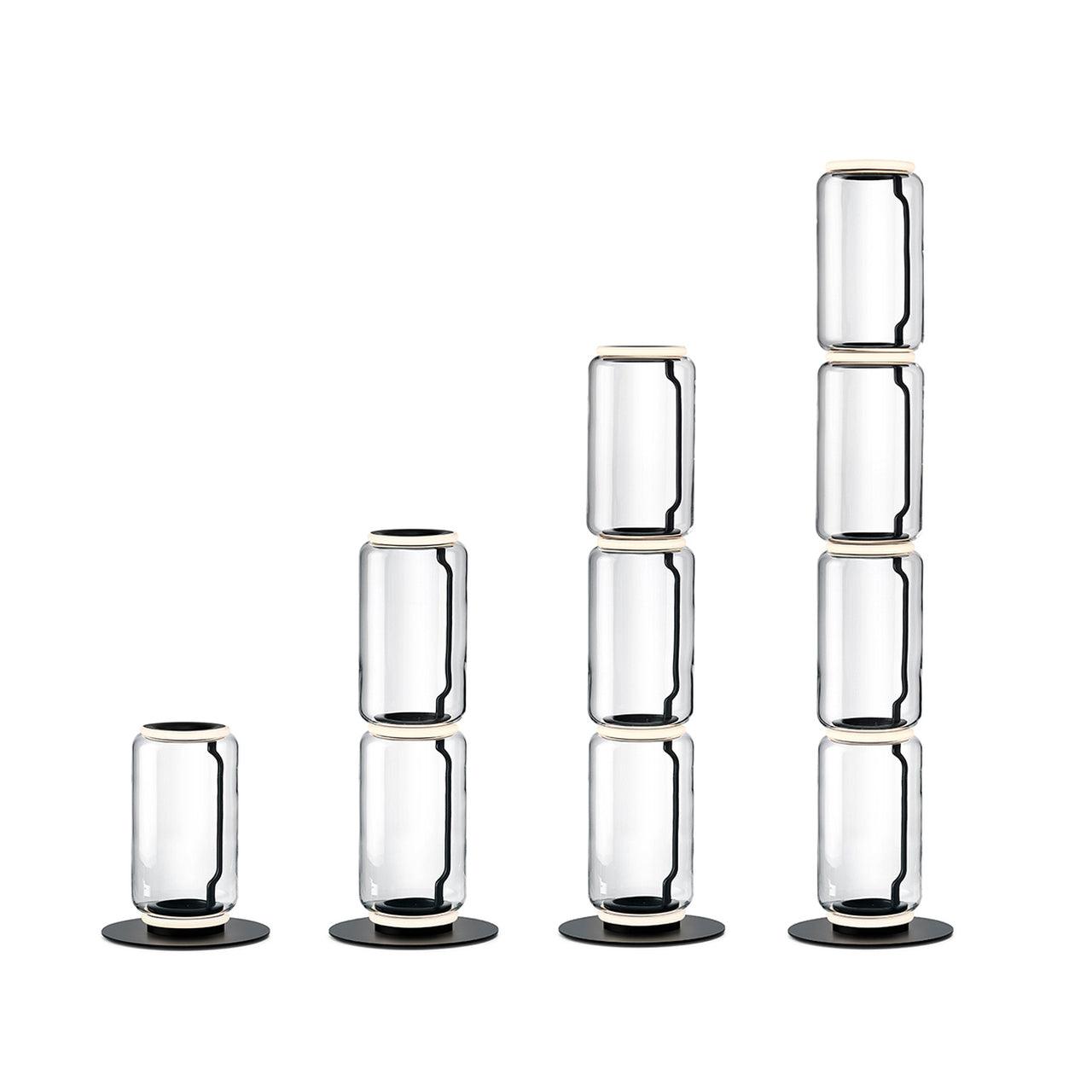 Bamboo Glass Floor Lamp with Integrated LED Light, Stylish Design