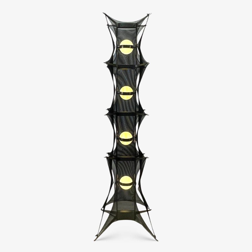 Noir Mesh Tower Floor Lamp - LED Indoor Lighting Fixture