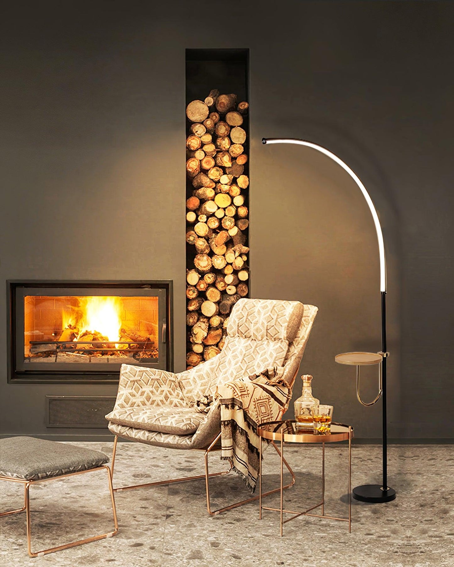 Nordic Arc Floor Lamp - Curved LED Design for Home Lighting